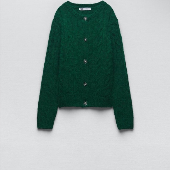 Zara Sweaters Zara Knit Cardigan With Jewel Buttons Poshmark